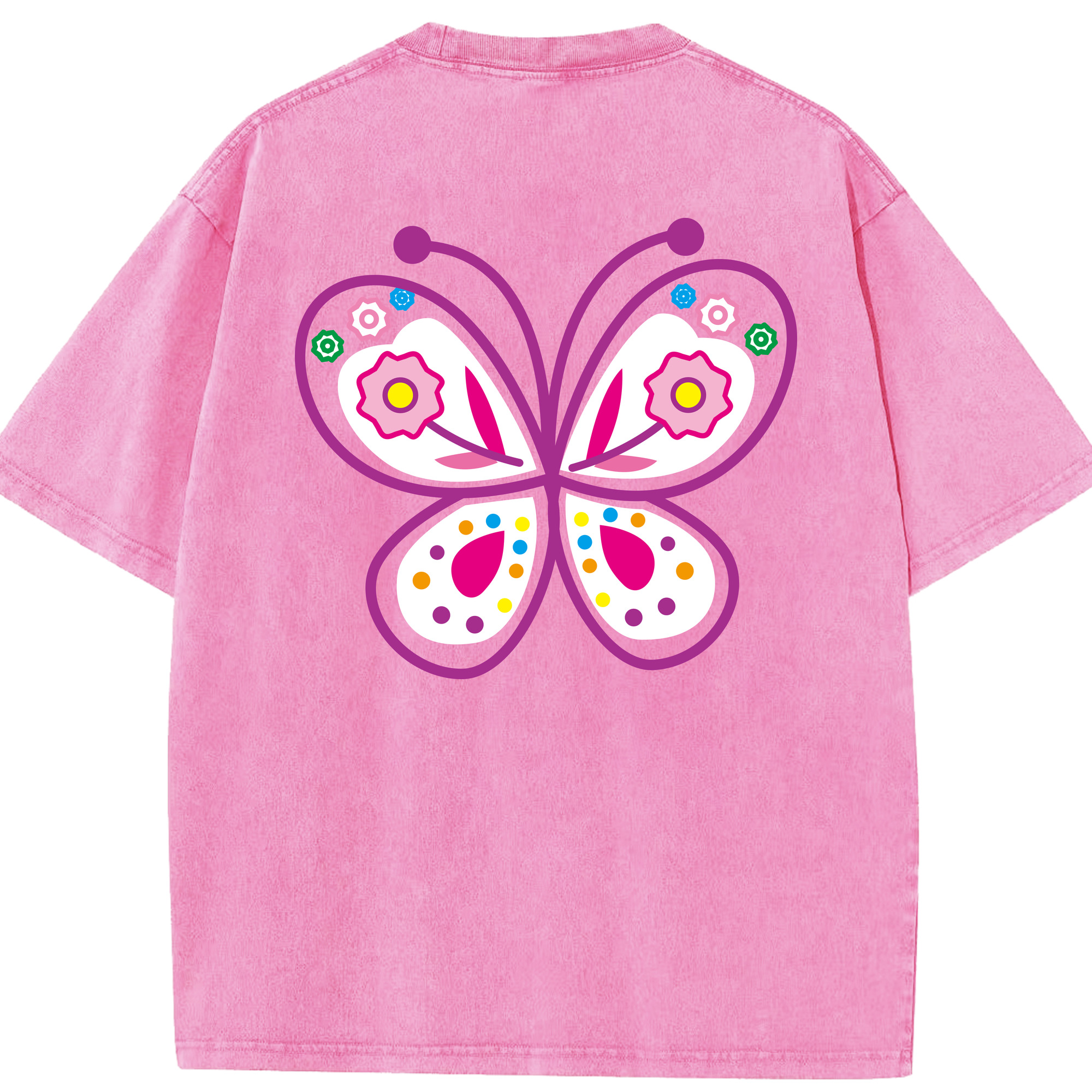 （画像用） Hello Kitty ハローキティ 綿100% ヴィンテージ風 半袖Tシャツ（背面プリント）